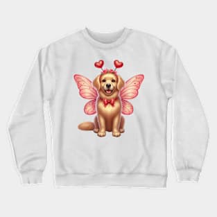 Valentine Fairy Golden Retriever Dog Crewneck Sweatshirt